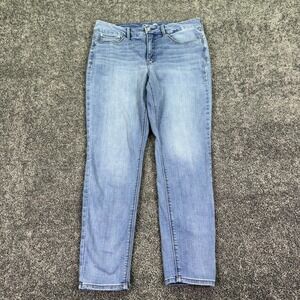 Seven7 Jeans Womens 14 Blue Tummyless High Rise Skinny Stretch Denim Light Wash